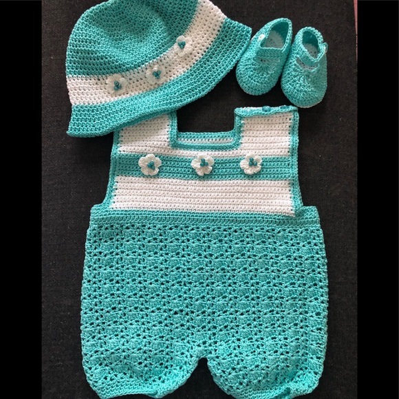 Baby girl crochet summer romper. - Picture 1 of 1